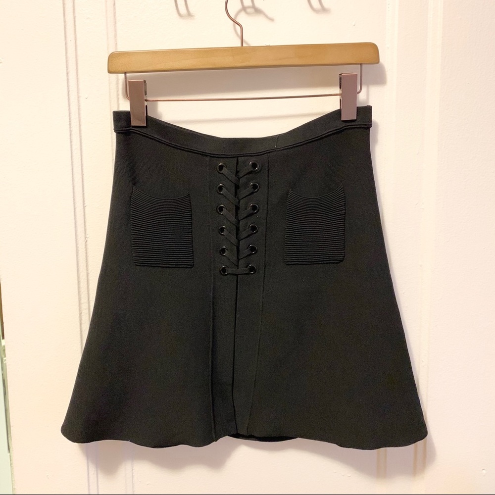 Sandro Joelle Lace Up Front Skirt